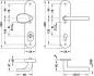 Preview: Türbeschlag Wechsel-Langschild-Garnitur Startec SDH Edelstahl gerader Griff