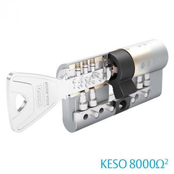 Knaufzylinder KESO 8000 Omega² Chrom-Nickel-Stahl mit Ziehschutz und Aufbohrschutz 81.E19