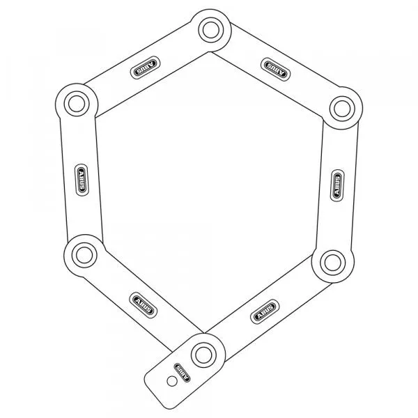 Faltschloss ABUS Bordo 6000PZ/90 BK SH mit Bravus.1000 Halbzylinder