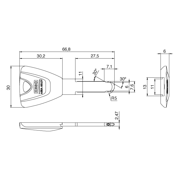 Verschlusszylinder ASSA ABLOY KESO 8000 Omega² Universal 83.J31