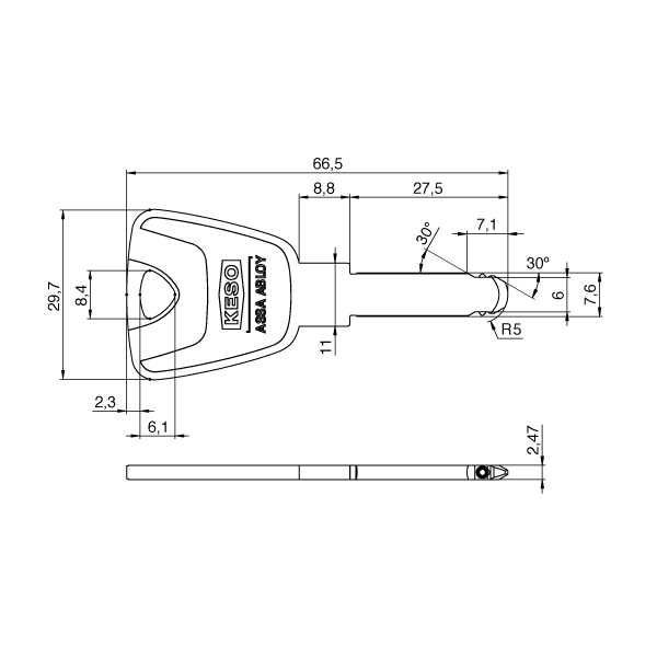 Vorhangschloss ASSA ABLOY KESO 8000 Omega² / Alle Varianten