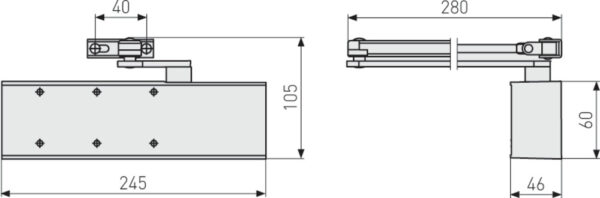 technical_drawing_9603_3 Türschließer 9603 V W
