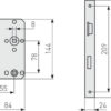 Einsteckschloss für WC-Türen ES WC L S 55 78 24 EK