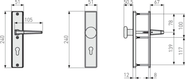 Schutzbeschlag SB500 F1 CLC/DFNLI