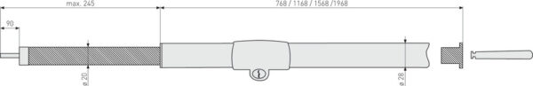 Teleskopstange TELE-Z 220 Chrom AL0145